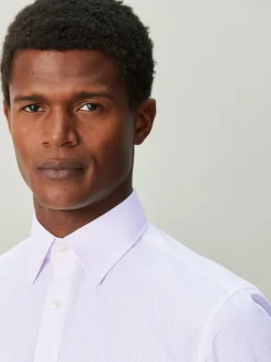 Next Bande rose - Chemise habillée à manches longues riche en coton Clearance