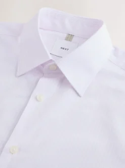 Next Bande rose - Chemise habillée à manches longues riche en coton Clearance