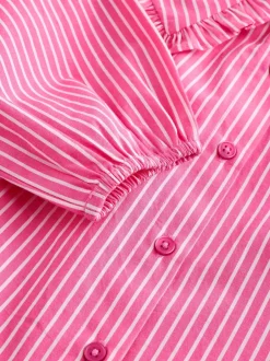 Next Bande rose - Chemisier à manches longues avec col brodé cerise (3-16ans) Discount