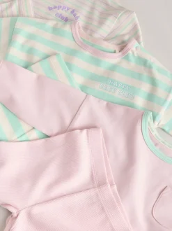 Next - Ensemble haut à manches longues et leggings 6 pièces (0mois-3ans) Bande rose Sale