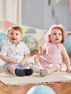 Jojo Maman Bébé Bande rose - Salopette à rayures en seersucker Clearance