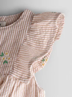 Jojo Maman Bébé Barboteuse brodée à épaules volantées Discount