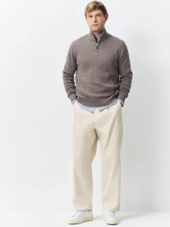 Next Beige Sable foncé/Vert sauge - Lot de 2 pulls N. Premium 100% coton Coupe classique Premium Quarter Zip Hot