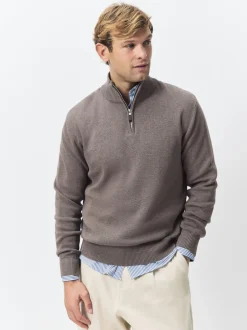 Next Beige Sable foncé/Vert sauge - Lot de 2 pulls N. Premium 100% coton Coupe classique Premium Quarter Zip Hot