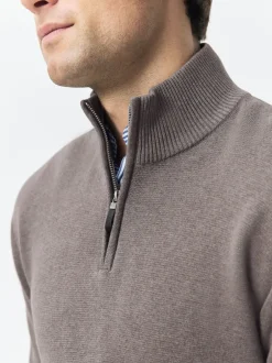 Next Beige Sable foncé/Vert sauge - Lot de 2 pulls N. Premium 100% coton Coupe classique Premium Quarter Zip Hot