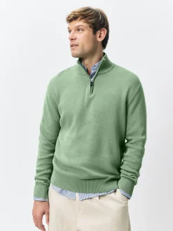 Next Beige Sable foncé/Vert sauge - Lot de 2 pulls N. Premium 100% coton Coupe classique Premium Quarter Zip Hot
