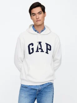 Gap - À enfiler - Sweat à capuche doublé en polaire avec logo Blanc Outlet