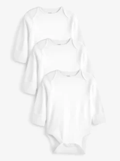 Next Blanc - 3 Lot Kind To Skin Manches longues Bébé Body New