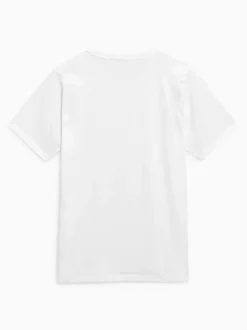 Next - Ajustement régulier - T-shirt Essential Col rond en coton Blanc Discount