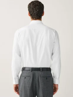 Next Blanc - Ajustement régulier - Chemise Signature texturée à manches longues New