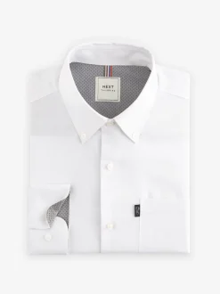 Next - Ajustement régulier - Chemises Oxford boutonnées Easy Iron Blanc Sale