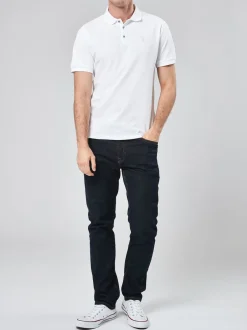 Next - Ajustement régulier - Polo Manches courtes Pique Blanc Clearance