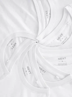 Next - Ajustement régulier - Lot de t-shirts essentiels en coton 6 Blanc Online