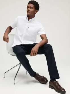 Next Blanc - Ajustement régulier - Chemise Oxford à manches courtes Easy Iron Button Down Best