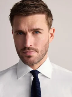 Next Blanc - Ajustement régulier - Chemise élégante Signature 100% coton texturée Best