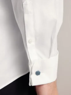 Next Blanc - Ajustement régulier - Chemise élégante Signature 100% coton texturée Best