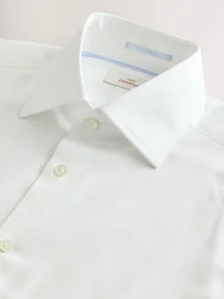 Next Blanc - Ajustement régulier - Chemise élégante Signature 100% coton texturée Best