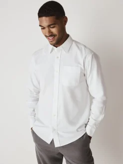 Next - Ajustement régulier - Chemise Oxford à manches longues Blanc Sale