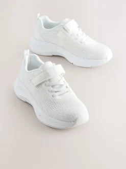 Next Blanc - Baskets à lacets élastiques Discount