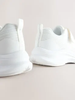 Next Blanc - Baskets à lacets élastiques Discount