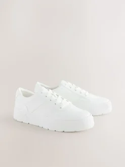 Next Blanc - Baskets à lacets épaisses Cleat Sale