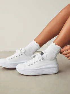 Converse Blanc - Baskets à plateforme All Star Move Chuck Ox New