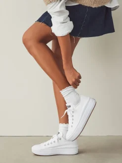 Converse Blanc - Baskets à plateforme All Star Move Chuck Ox New