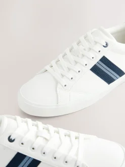 Next Blanc - Baskets Chic et décontracté à rayures latérales Sale