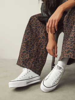 Converse Blanc - Baskets Platform Lift Chuck Ox en cuir