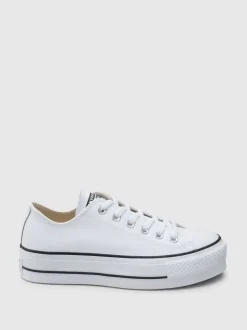 Converse Blanc - Baskets Platform Lift Chuck Ox en cuir