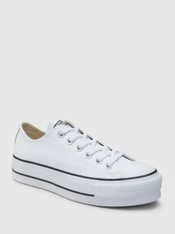 Converse Blanc - Baskets Platform Lift Chuck Ox en cuir