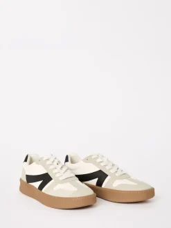 Friends Like These Blanc - Baskets de sport à lacets rétro à semelle en gomme Clearance