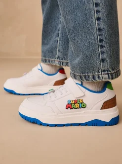 Next Blanc - Baskets Mario à lacets élastiques Discount