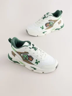 Next Blanc - Baskets Minecraft à lacets élastiques