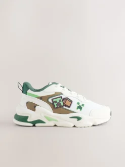 Next Blanc - Baskets Minecraft à lacets élastiques