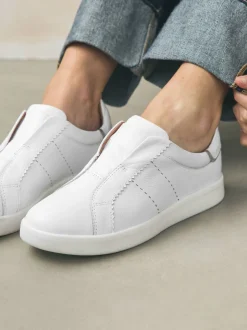 Next Blanc - Baskets Signature sans lacets en cuir haut de gamme