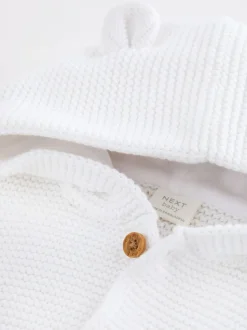 Next Blanc - Bébé à capuche en tricot Cardigan Online