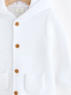 Next Blanc - Bébé à capuche en tricot Cardigan Online
