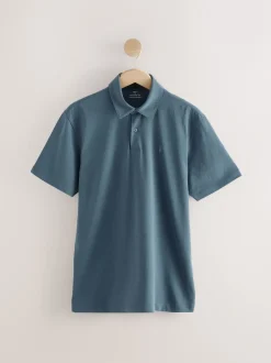 Next - Ajustement régulier - Polo en jersey Manches courtes 5 Pack Blanc / Bleu / Neutre / Rose / Gris Best