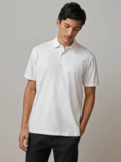 Next - Ajustement régulier - Polo en jersey Manches courtes 5 Pack Blanc / Bleu / Neutre / Rose / Gris Best