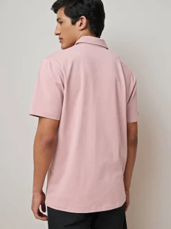 Next - Ajustement régulier - Polo en jersey Manches courtes 5 Pack Blanc / Bleu / Neutre / Rose / Gris Best