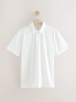 Next - Ajustement régulier - Polo en jersey Manches courtes 5 Pack Blanc / Bleu / Neutre / Rose / Gris Best