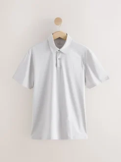 Next - Ajustement régulier - Polo en jersey Manches courtes 5 Pack Blanc / Bleu / Neutre / Rose / Gris Best