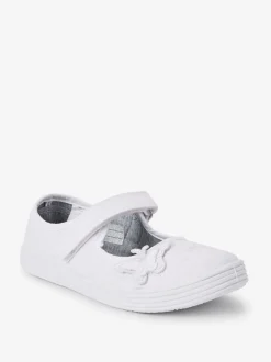 Next Blanc - Butterfly Embroidered School Plimsoll Chaussures Best