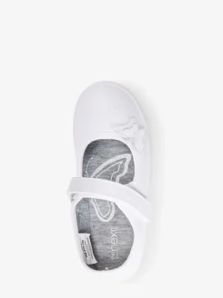 Next Blanc - Butterfly Embroidered School Plimsoll Chaussures Best