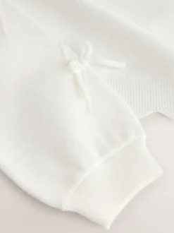 Baker by Ted Baker Blanc - Cardigan à manches nœuds et bords festonnés Clearance