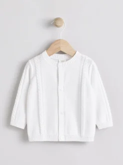 Next Blanc - Cardigan bébé en maille torsadée Discount