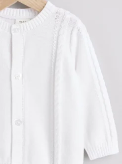 Next Blanc - Cardigan bébé en maille torsadée Discount