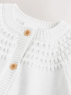 Next Blanc - Cardigan boutonné avec poche cœur bébé (0mois-2ans) New