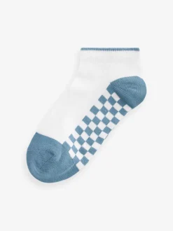 Next Blanc à carreaux - Paquet de 7 chaussettes d'entraînement en coton riche Best